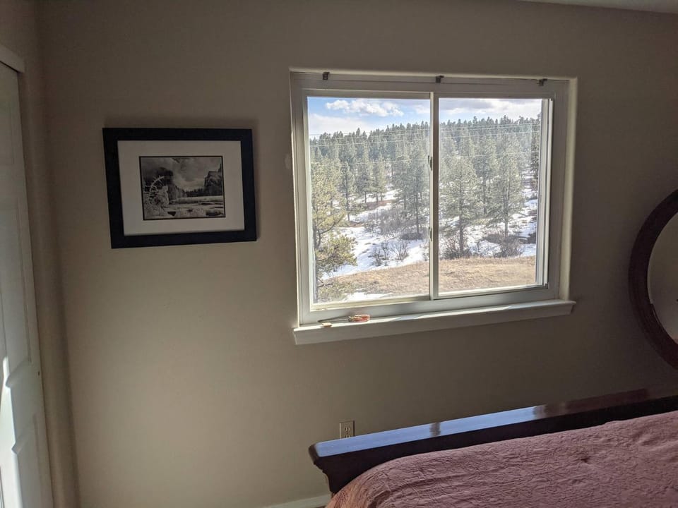 Natural landscape, View (from property/room), Bedroom, Mountain view