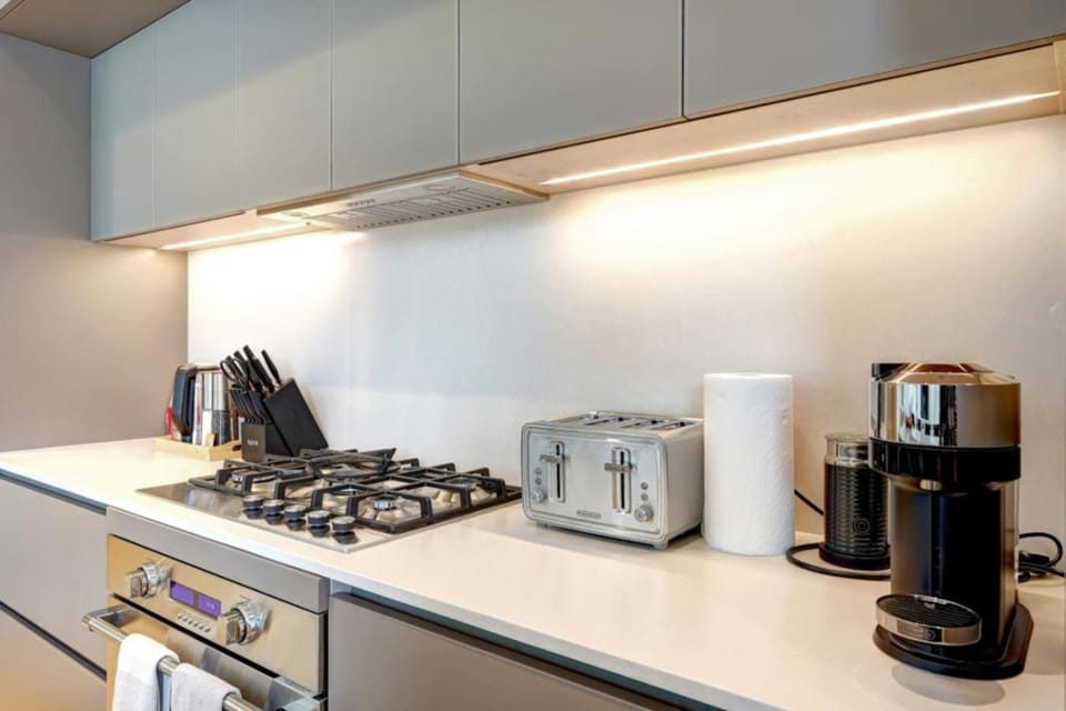 Kitchen or kitchenette, toaster