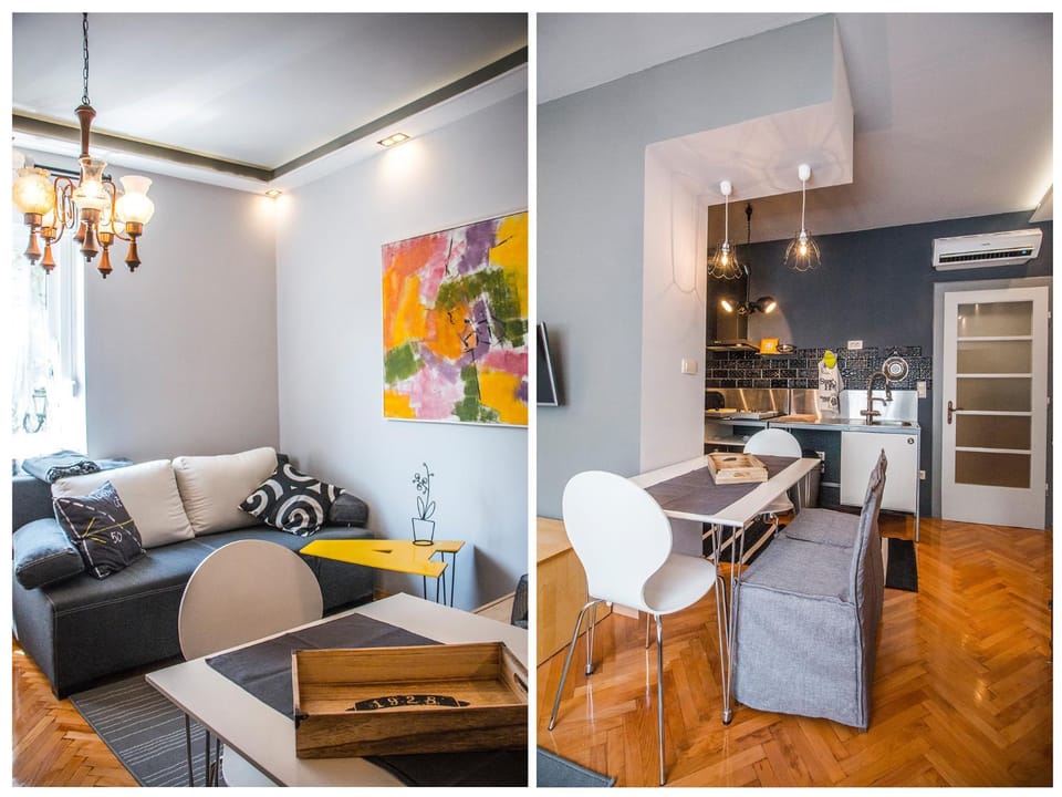 Kitchen or kitchenette, Living room, Dining area