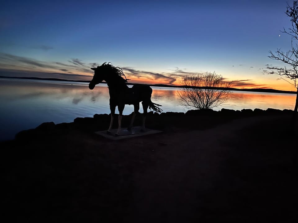 Natural landscape, Lake view, Sunset