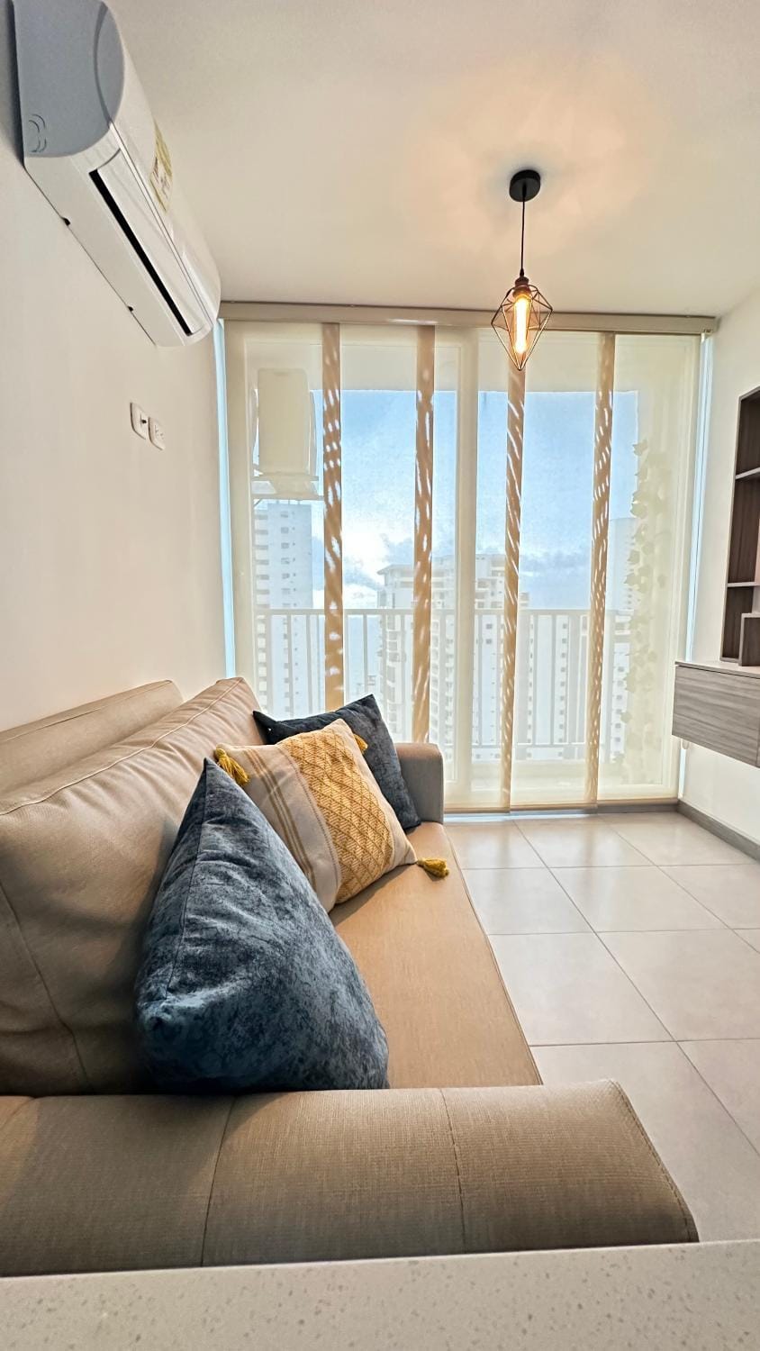 Living room, Seating area, air conditioner
