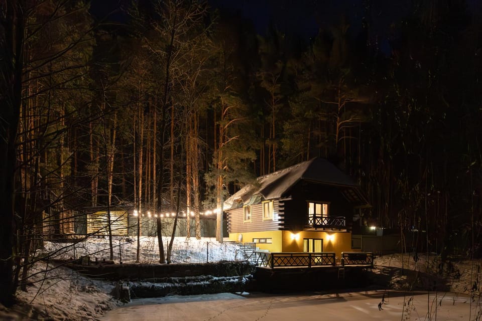 Night, Natural landscape, Winter