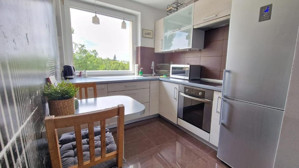Kitchen or kitchenette, oven, stove
