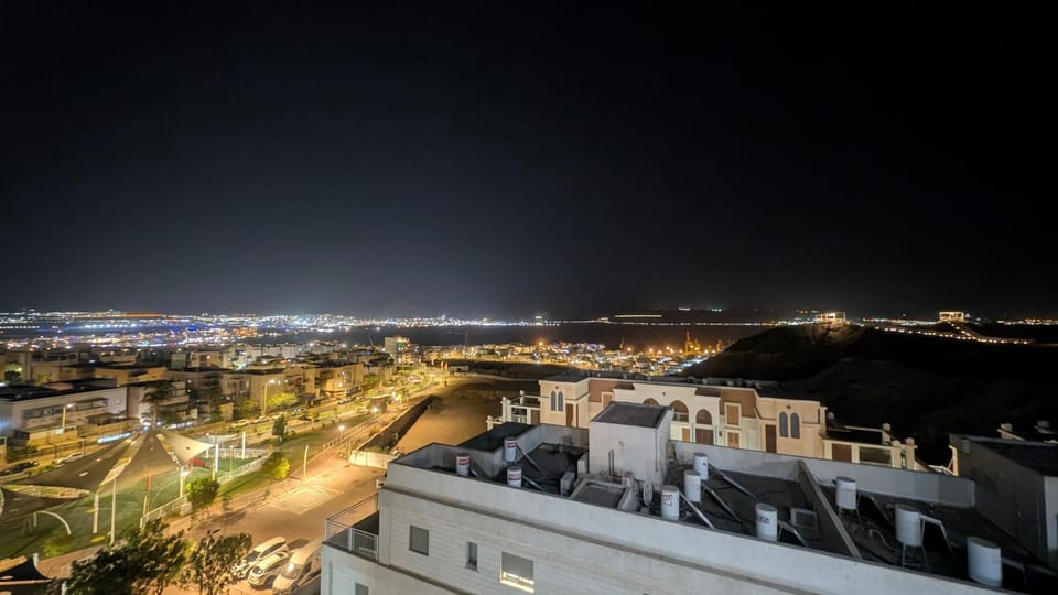 Night, City view, Sea view