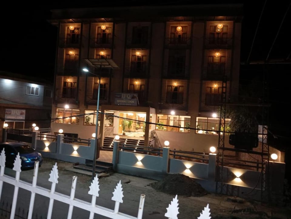 Property building, Night, Parking
