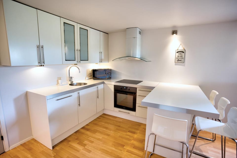 Kitchen or kitchenette, Dining area, dishwasher, minibar, oven, stove