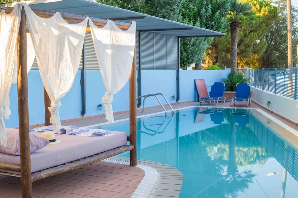 Patio, Day, Natural landscape, Pool view, Swimming pool, sunbed
