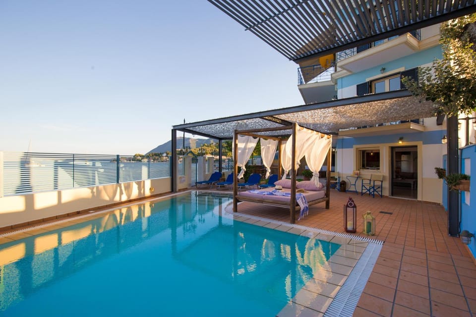 Property building, Patio, Day, Natural landscape, View (from property/room), Balcony/Terrace, Pool view, Swimming pool, sunbed
