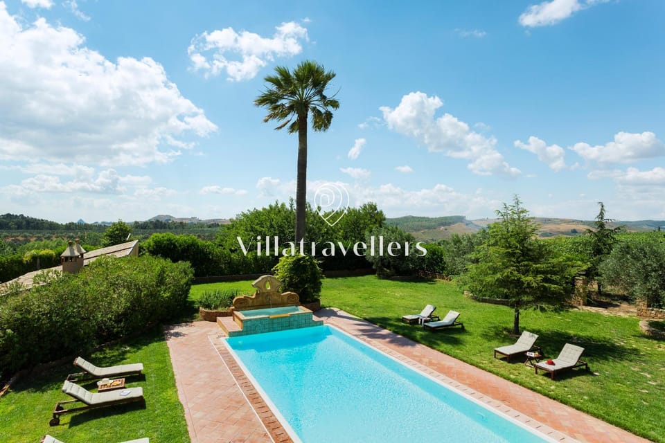 Natural landscape, Garden, Garden view, Pool view, Swimming pool, sunbed