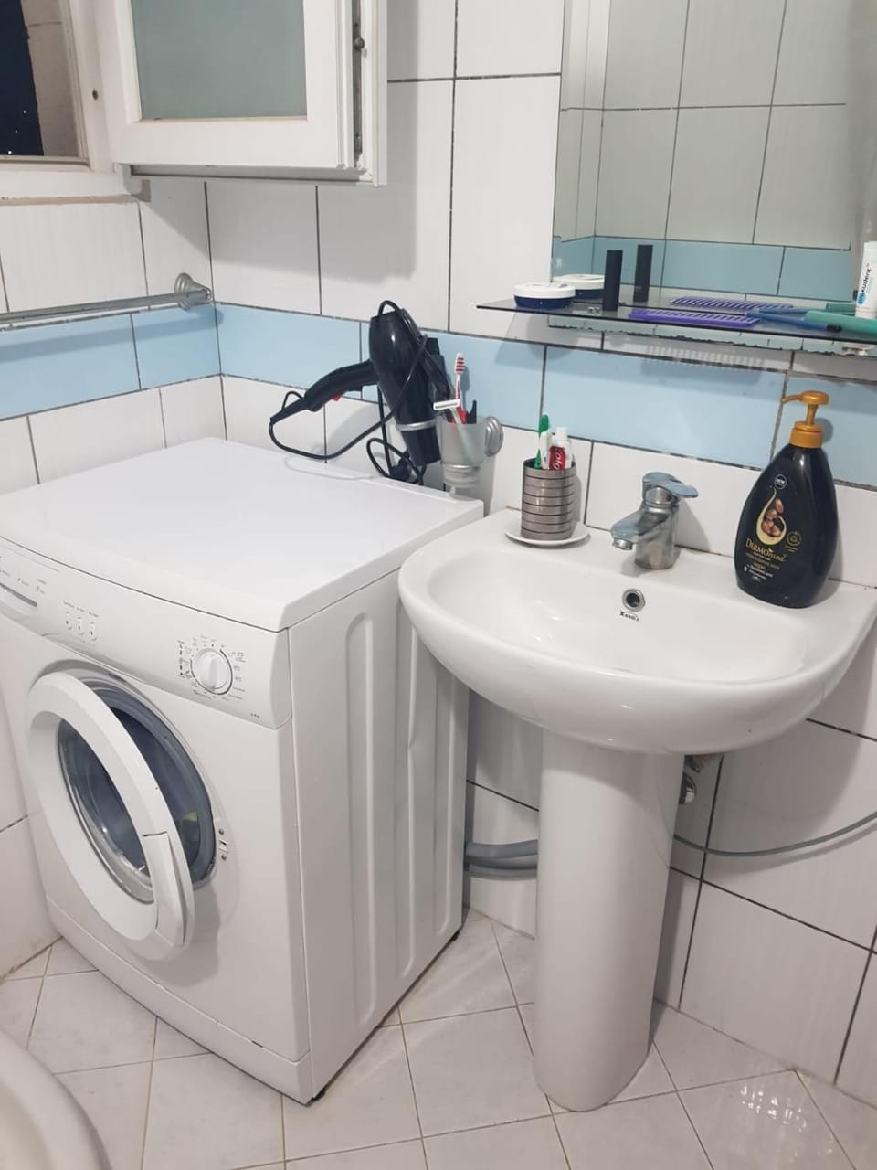Bathroom, washing machine, dryer