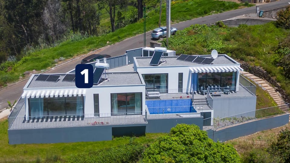 CASA PANORAMA SOL- NEW VILLA WITH HEATED SALTWATER POOL and FANTASTIC SEA VIEW House in Madeira District