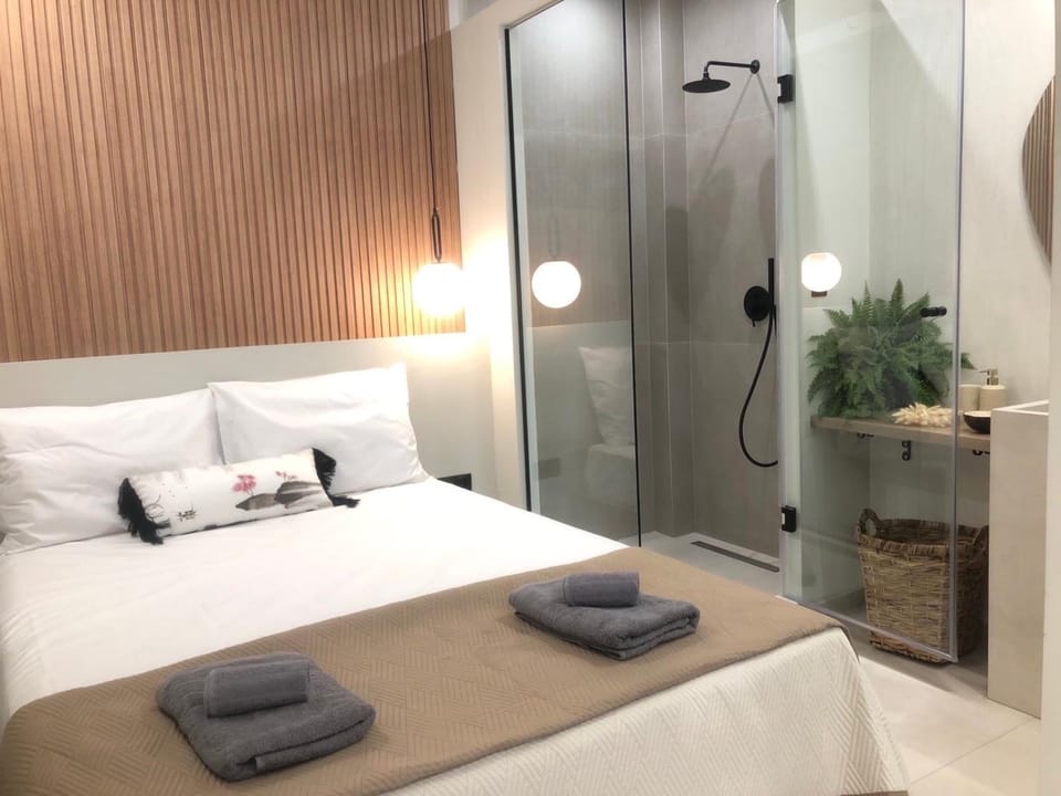 Shower, Photo of the whole room, Bedroom, towels, wardrobe
