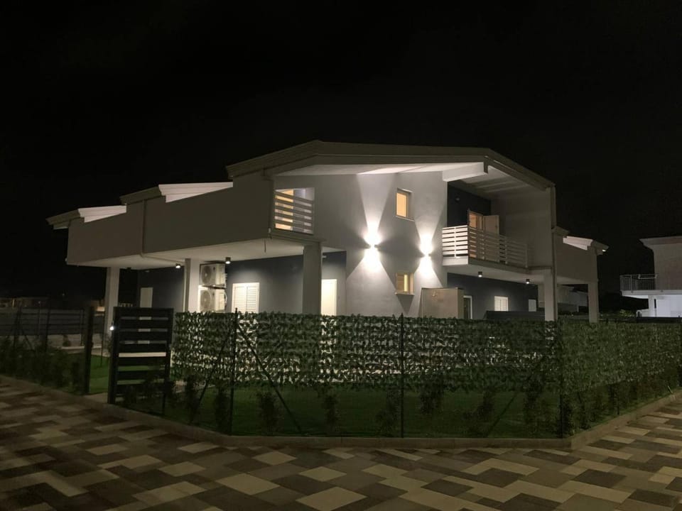 Property building, Night, Parking