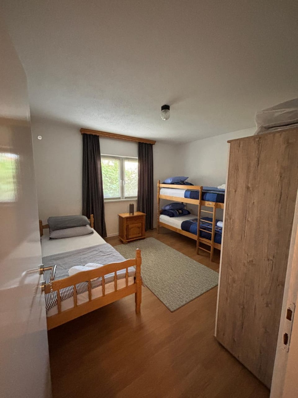 Bed, bunk bed, wardrobe