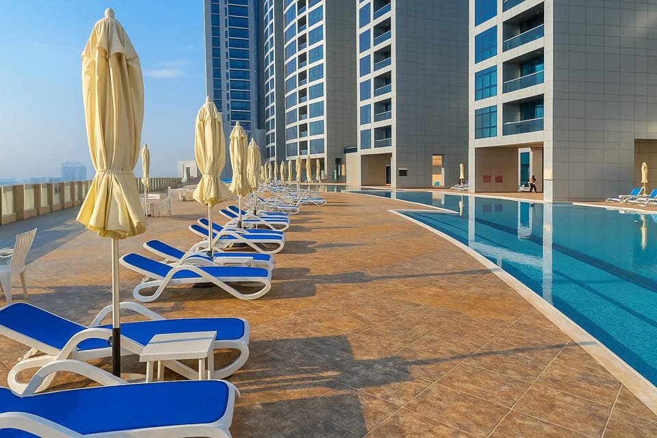 Luxury Ajman Sunrise 2BD Stay with sea view & Pool Apartment in Ajman