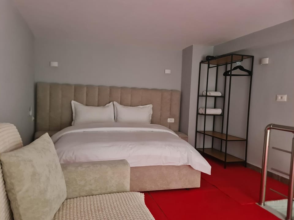 Bed, Photo of the whole room, Bedroom, towels, air conditioner