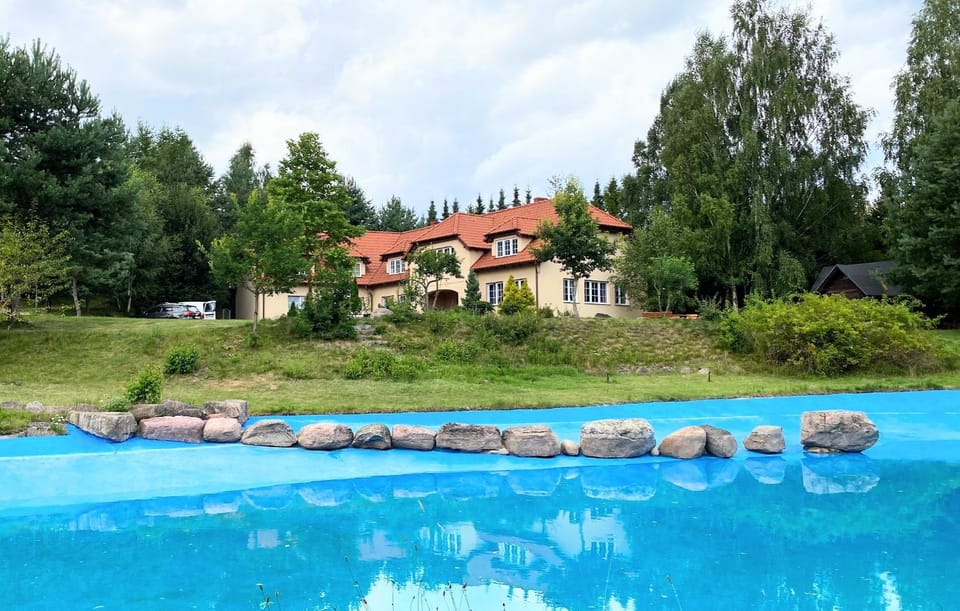 Property building, Natural landscape, Garden, Garden view, Pool view, Swimming pool