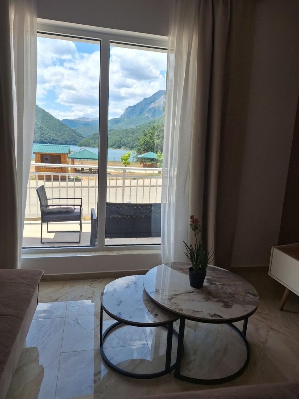 Living room, Seating area, Lake view, Mountain view