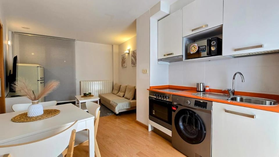 Kitchen or kitchenette, Dining area, oven, washing machine