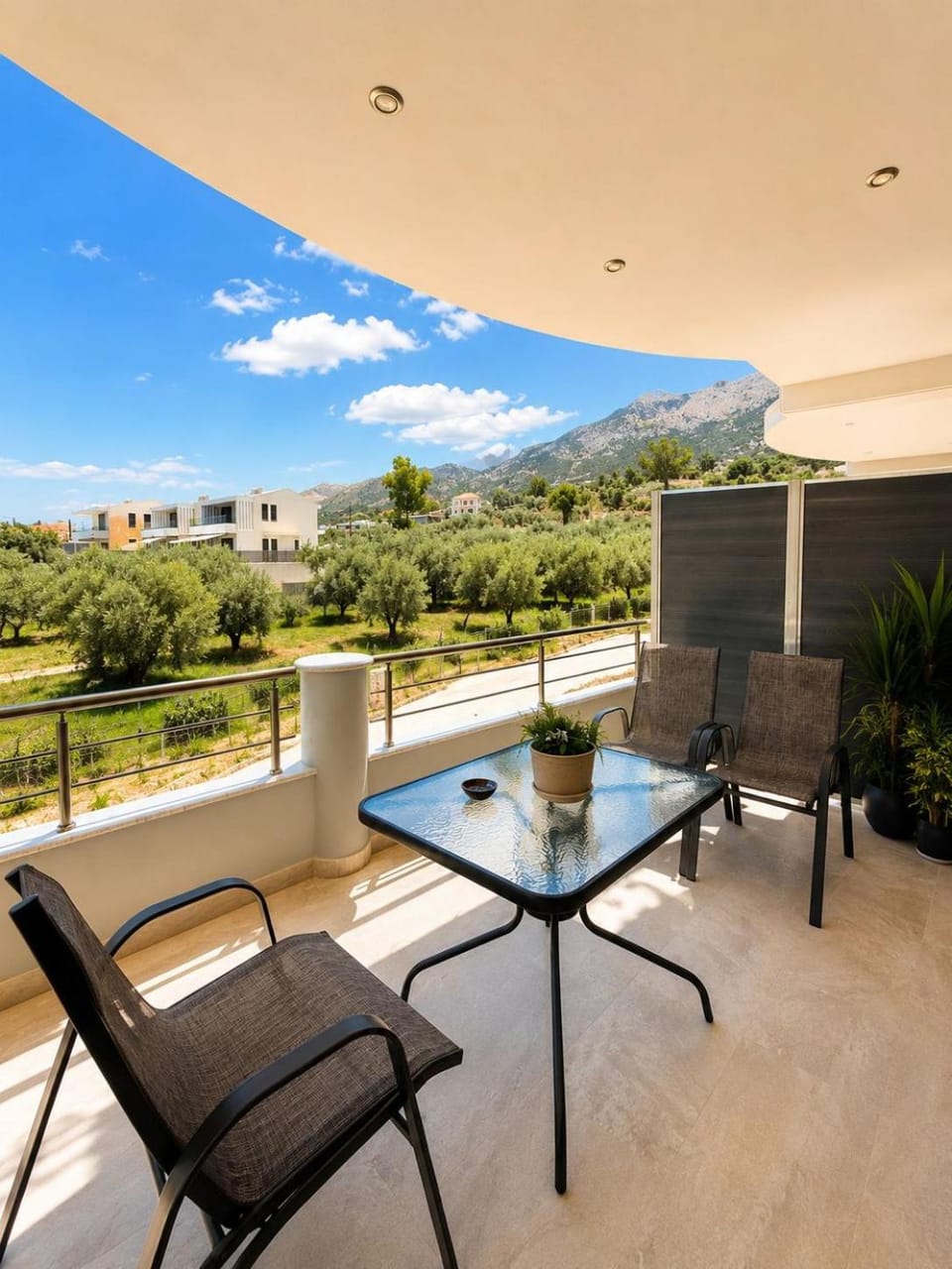 Day, Natural landscape, View (from property/room), Balcony/Terrace, Living room, Seating area, Dining area, Mountain view
