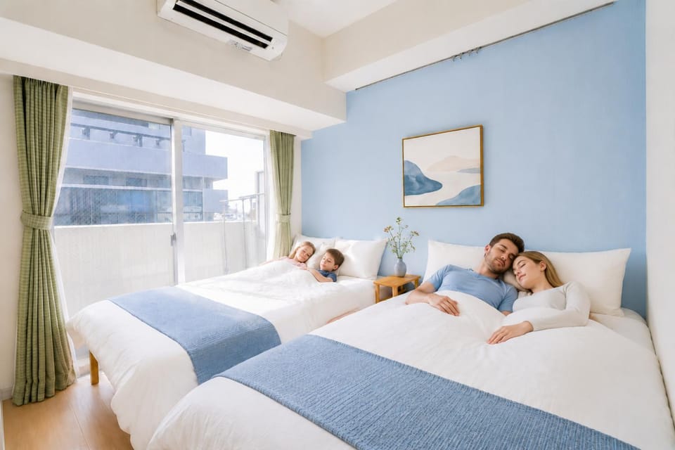 Bed, Photo of the whole room, Bedroom, air conditioner