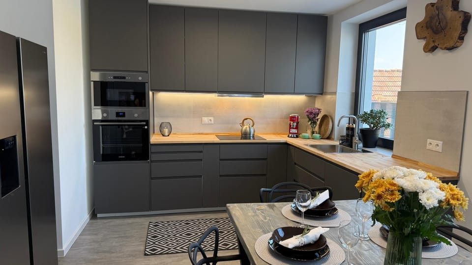 Coffee/tea facilities, Kitchen or kitchenette, dishwasher, oven, stove