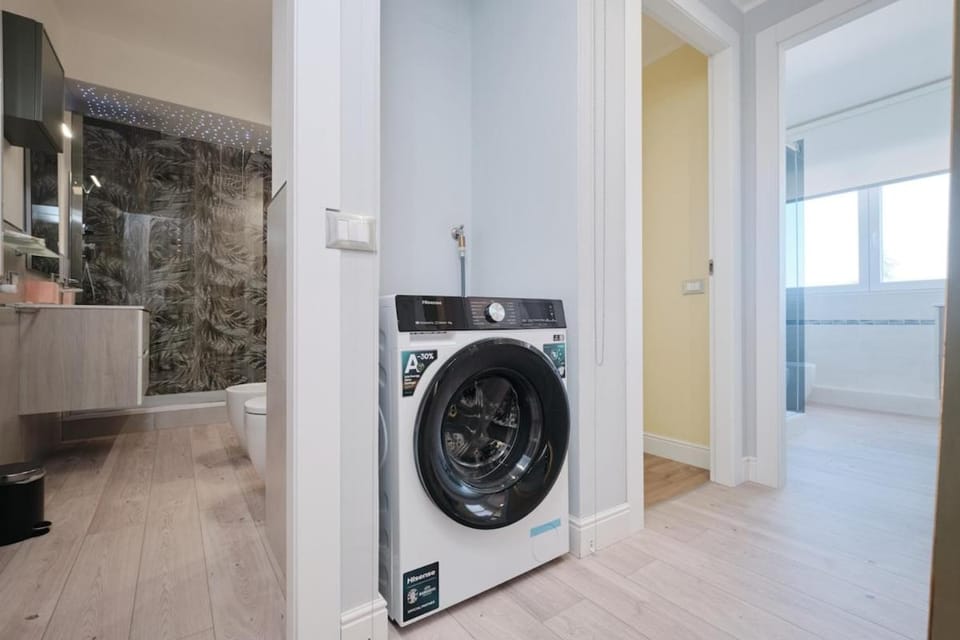 Bathroom, washing machine, dryer