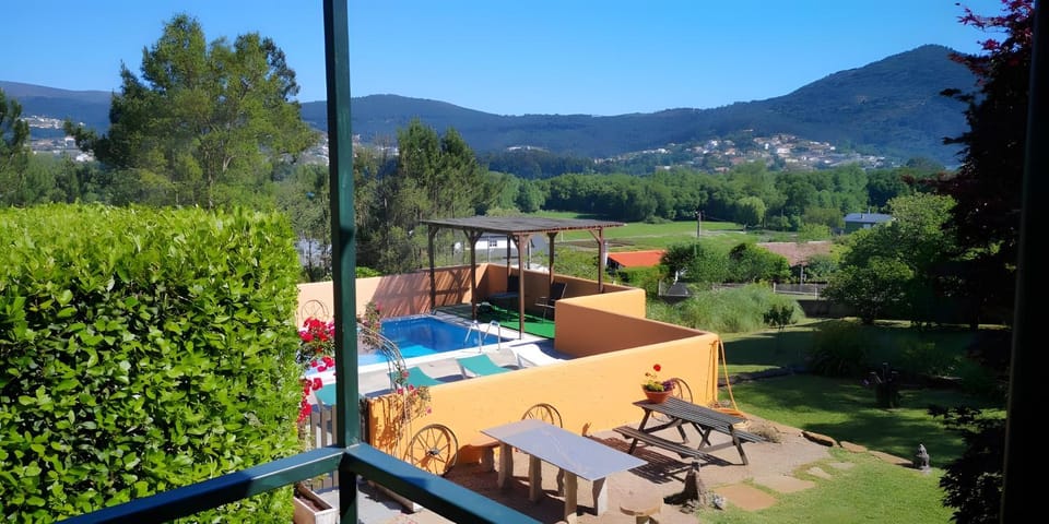 Property building, Living room, Swimming pool
