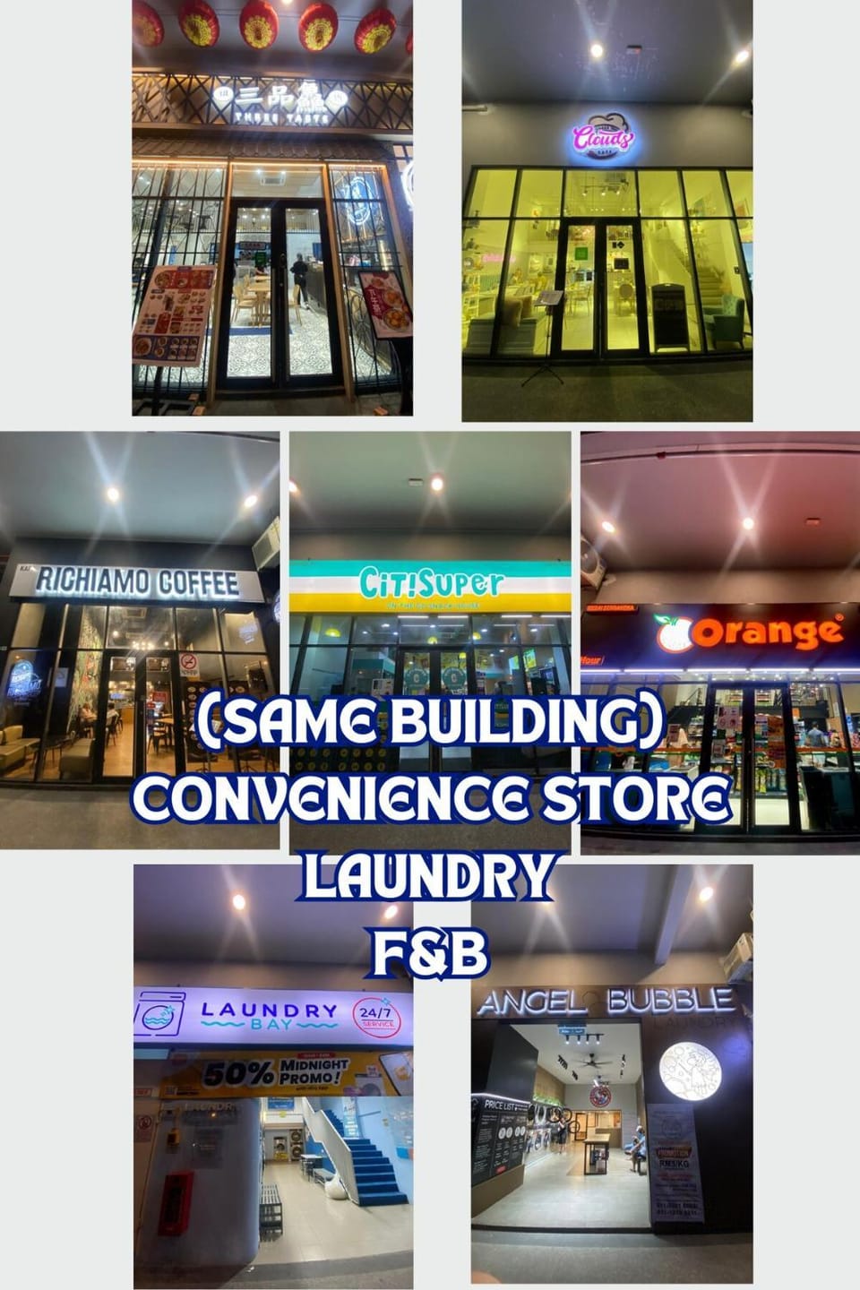 On-site shops, Supermarket/grocery shop, Shopping Area
