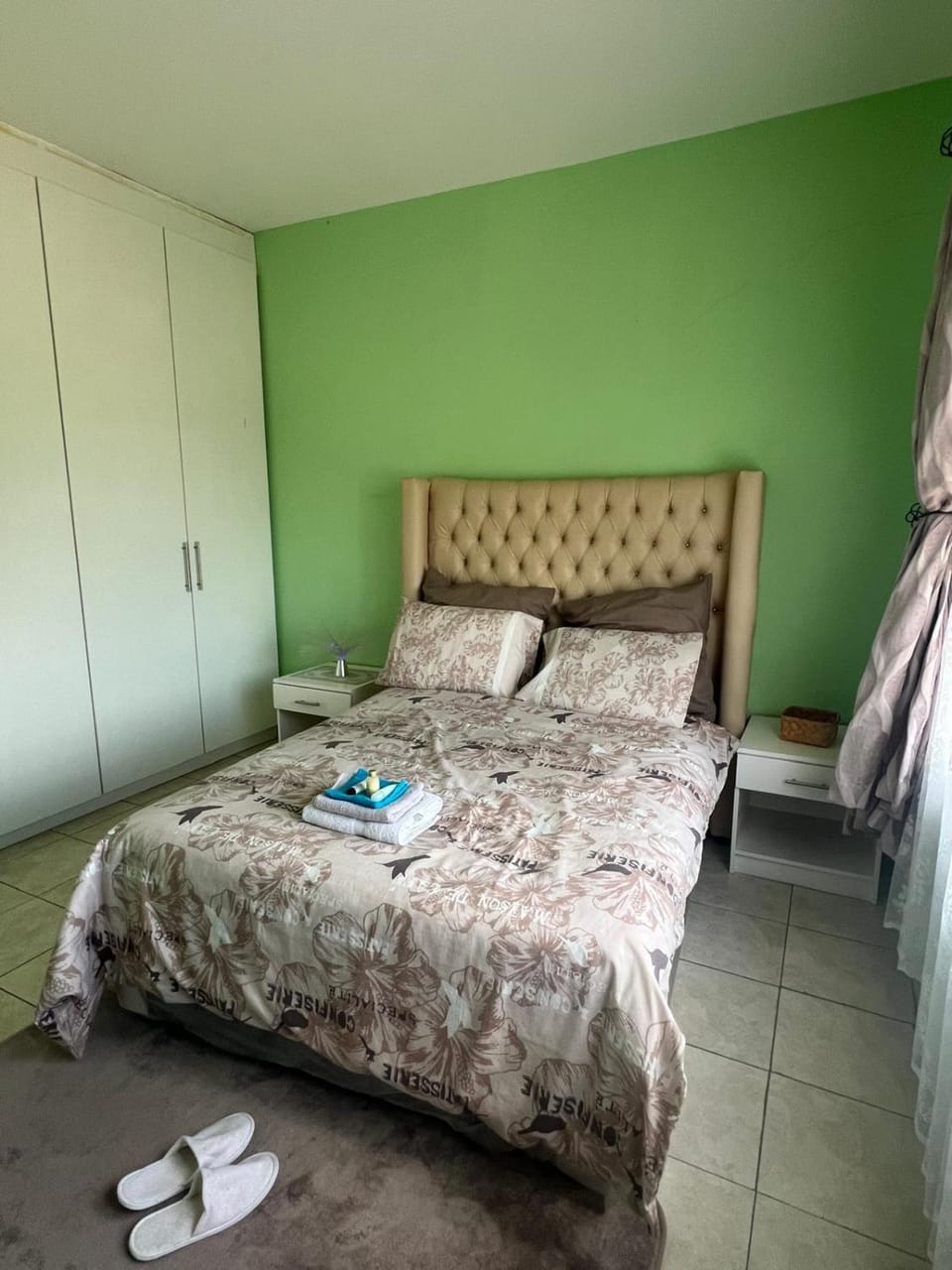 Bed, Photo of the whole room, Bedroom, towels, wardrobe