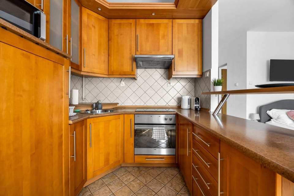 Kitchen or kitchenette, dishwasher, oven, stove