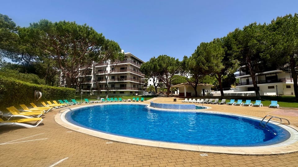 Swimming pool, sunbed