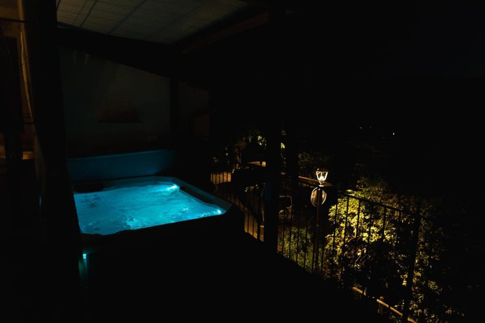 Night, Pool view, Swimming pool