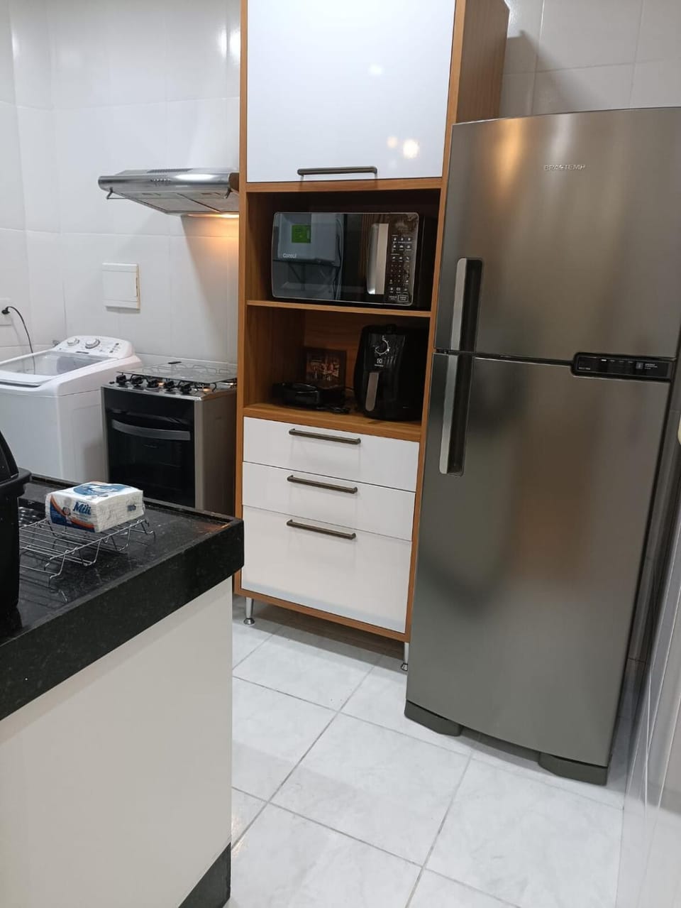 Kitchen or kitchenette, oven, stove