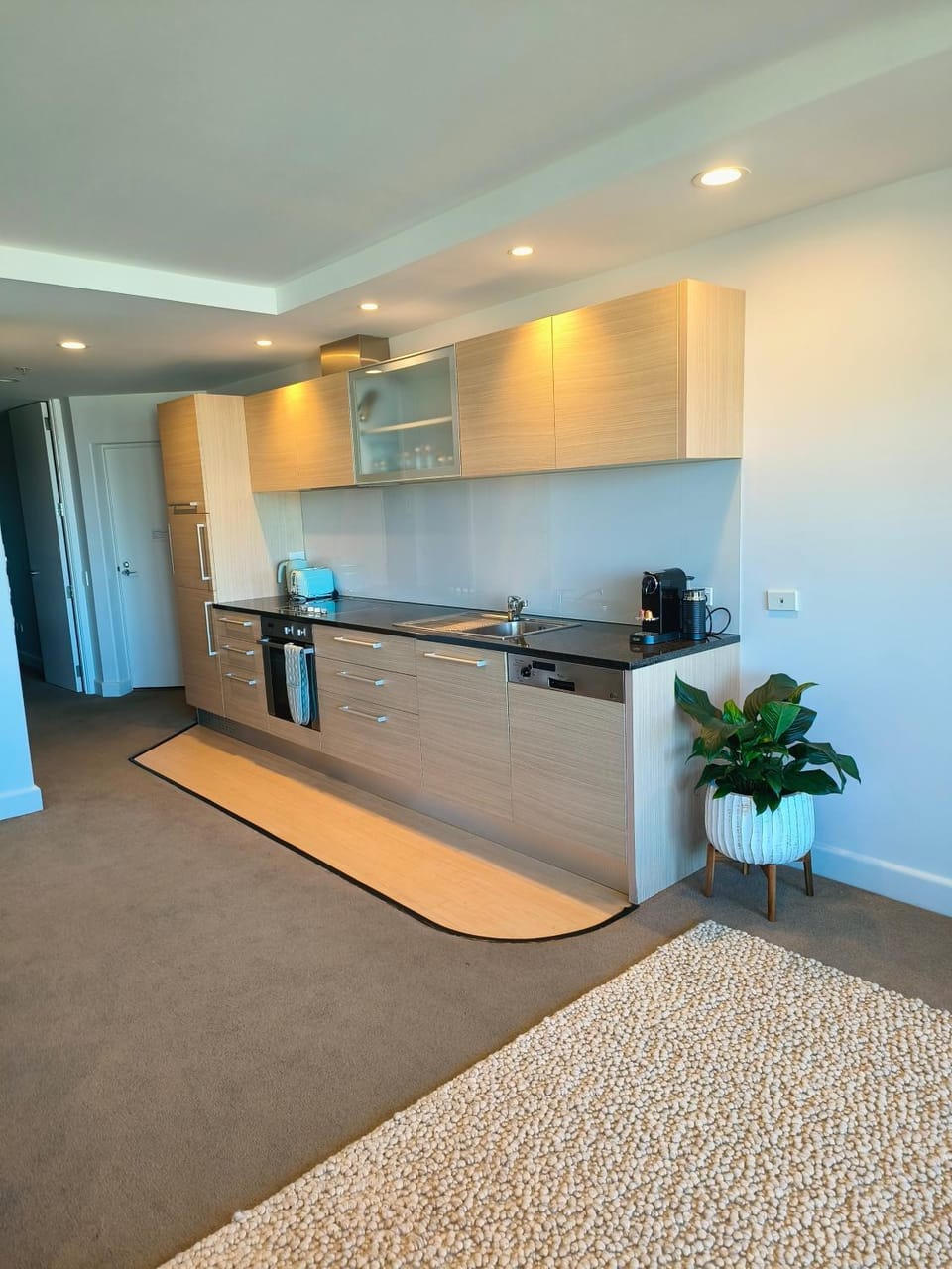 Kitchen or kitchenette, oven, stove