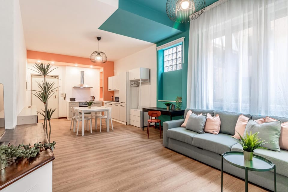 Kitchen or kitchenette, Living room, Seating area, oven, stove