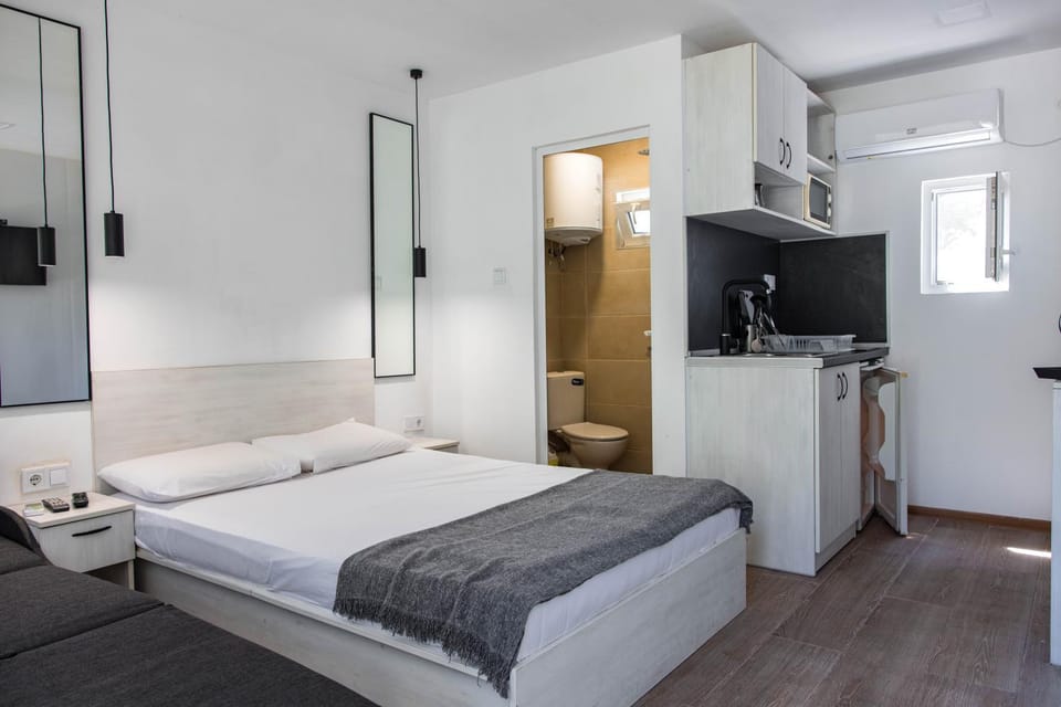 Communal lounge/ TV room, Bed, TV and multimedia, Kitchen or kitchenette, Photo of the whole room, Evening entertainment, Bedroom, minibar, oven, wardrobe