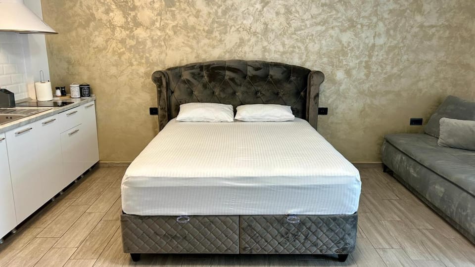 Bed, Kitchen or kitchenette, Living room