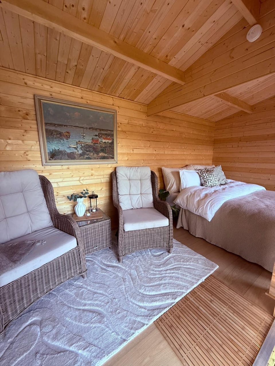 Bed, Living room, Photo of the whole room, Seating area