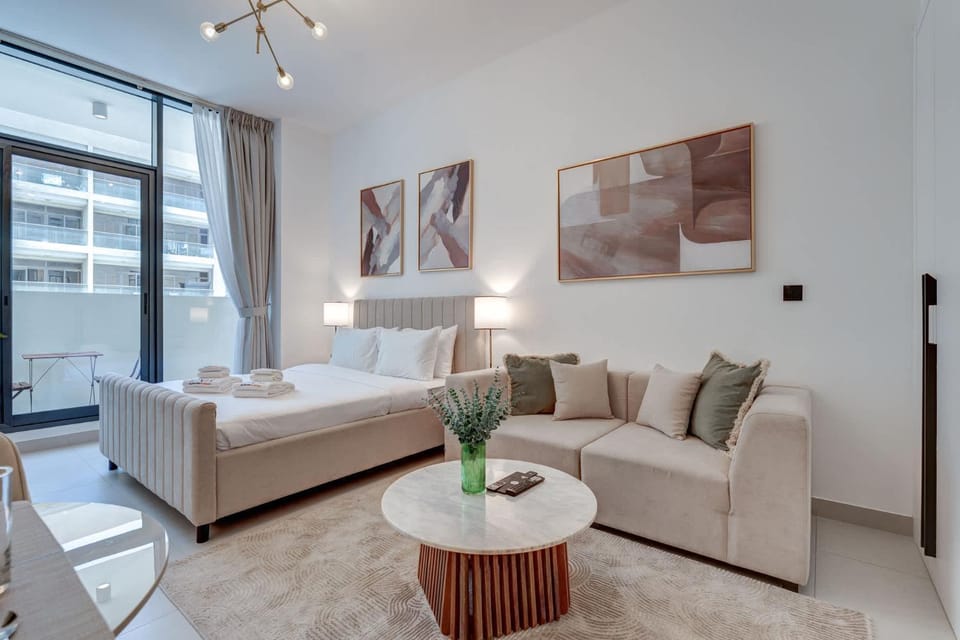 Bed, Living room, Seating area