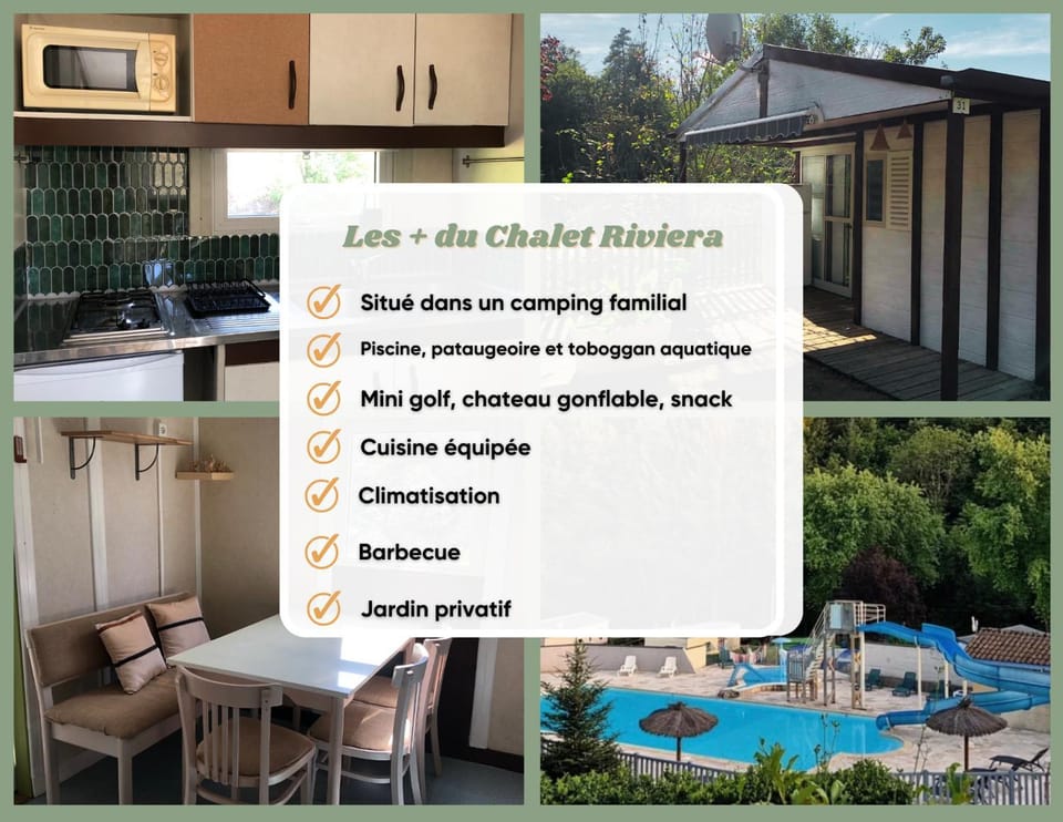 Chalet familial style Bali dans camping avec piscine ouverte l'été Chalet in Auvergne-Rhône-Alpes