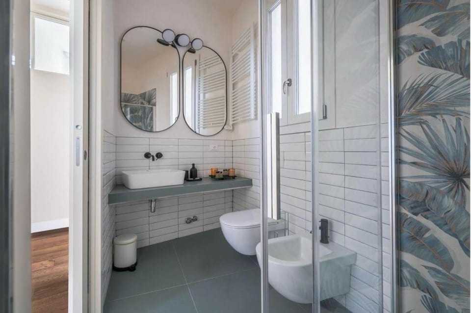 Shower, Toilet, Bathroom, bidet, hair dryier, towels
