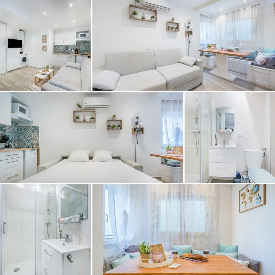 Shower, Bed, Bathroom, Kitchen or kitchenette, Living room, Dining area