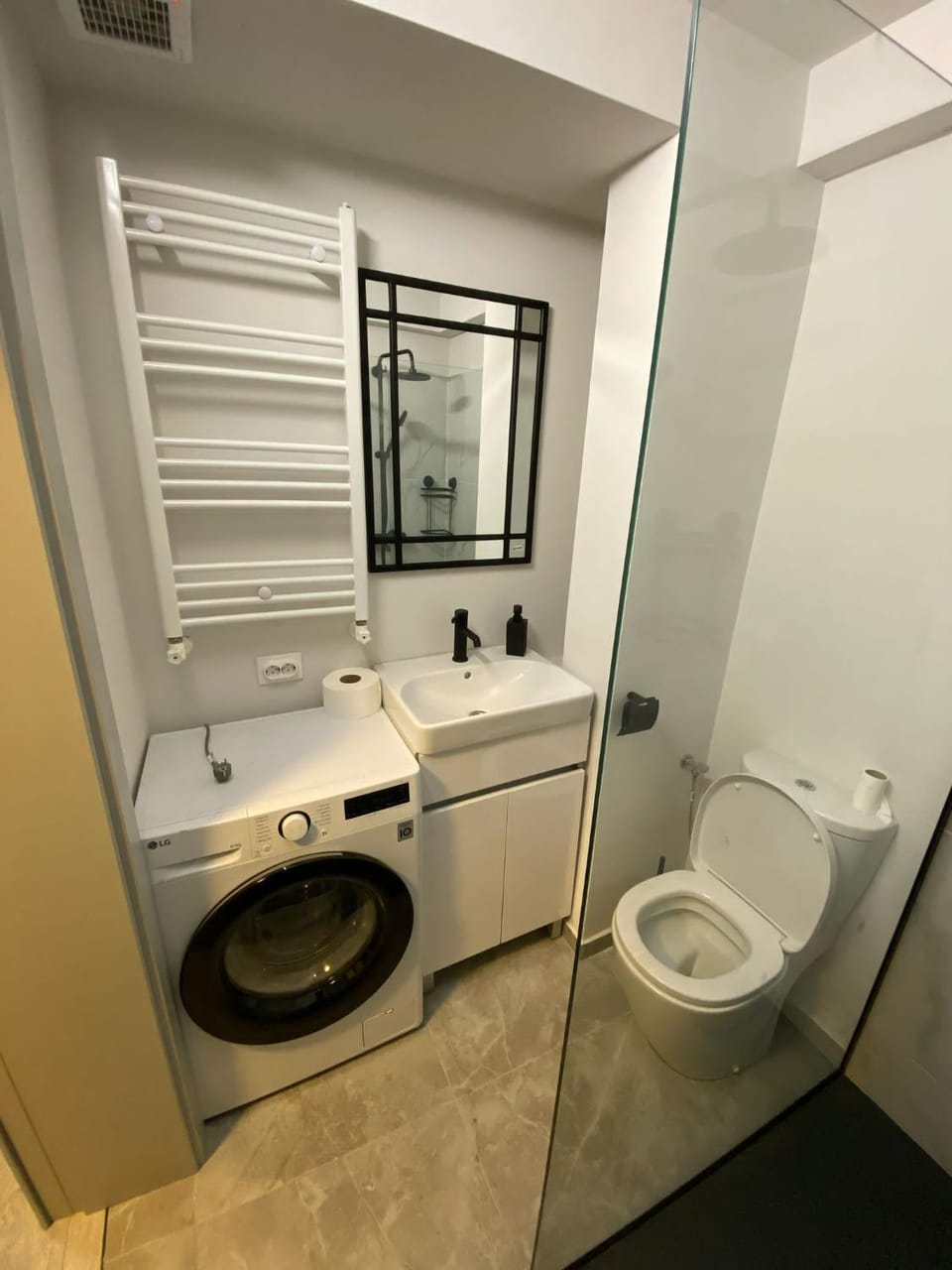 Toilet, washing machine, dryer
