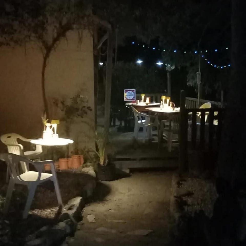 Patio, Night, Dining area