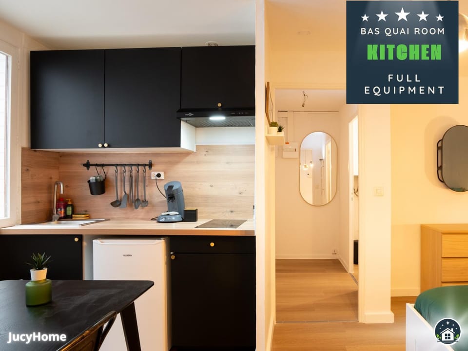 Kitchen or kitchenette, stove, kitchen