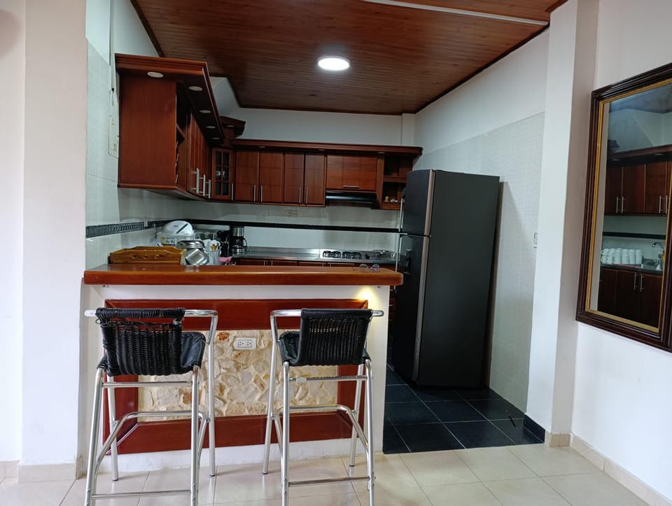 Kitchen or kitchenette, minibar, stove