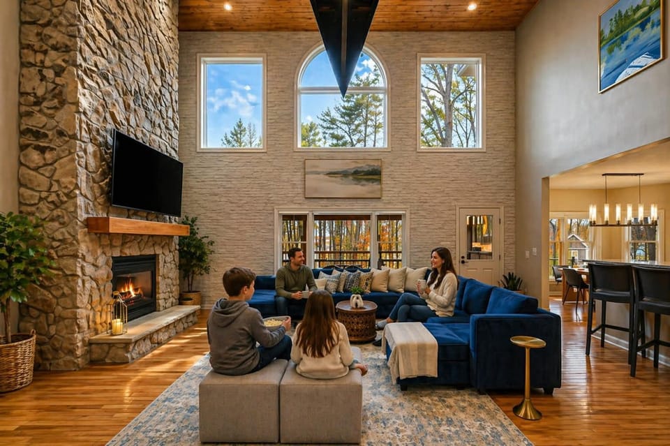 LKA Luxury Sandy Beach, Sauna, Hot Tub, Firepit House in Lake Anna