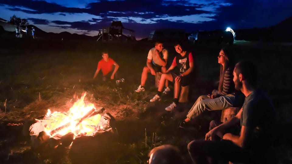 Night, Natural landscape, group of guests