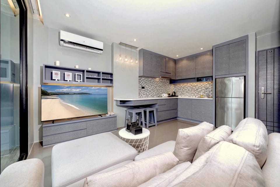 Kitchen or kitchenette, Living room, Photo of the whole room, Seating area, Dining area, Bedroom, air conditioner